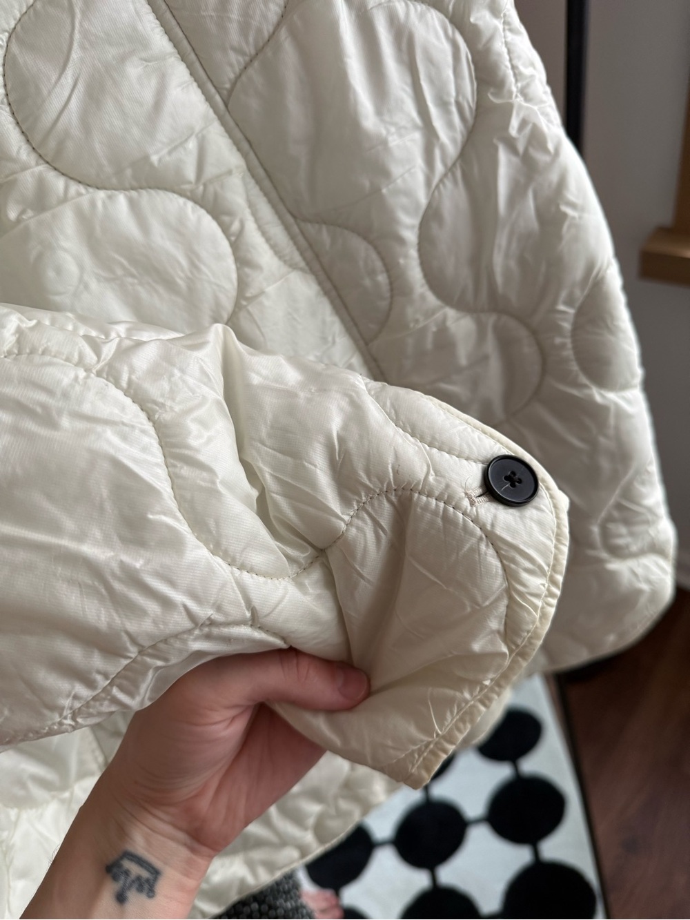 Mango Quilted Jacket in Cream with Beige Lining - Picture 7 of 7